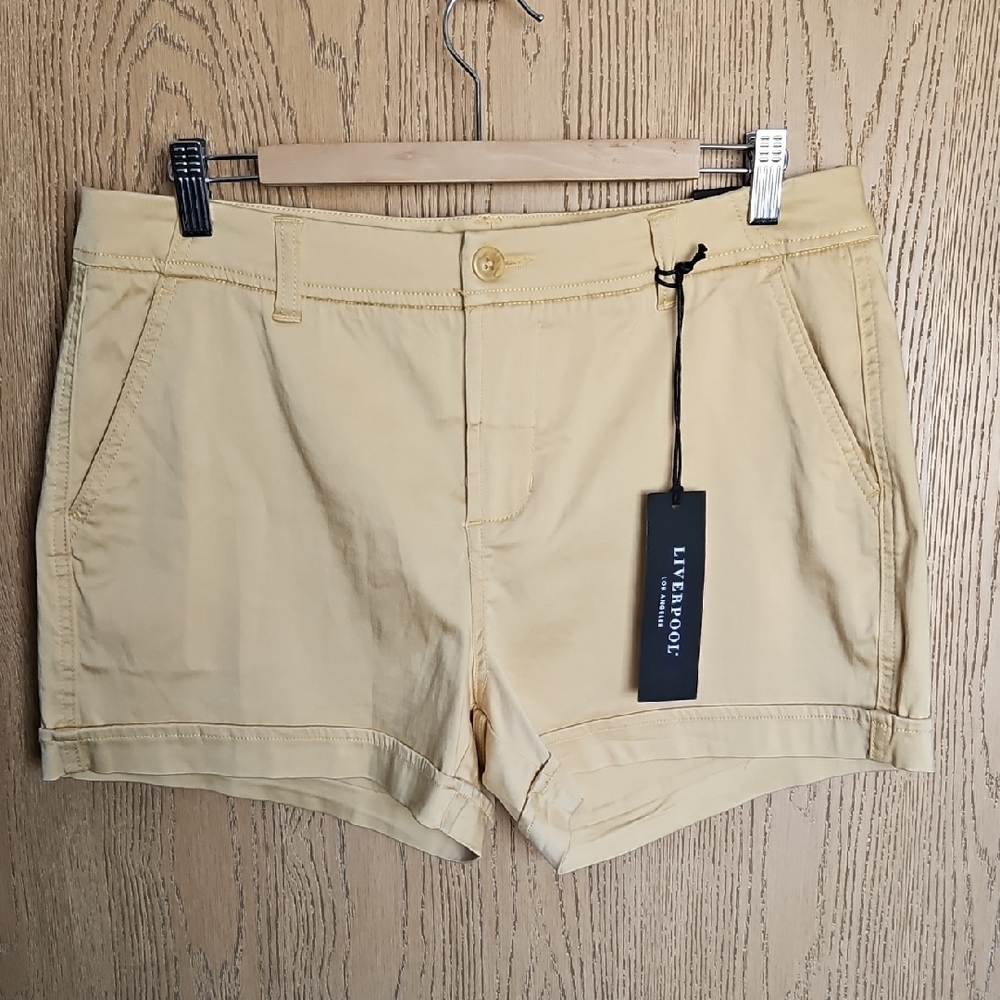 Liverpool Women's Mustard Yellow Roll-Cuff Shorts